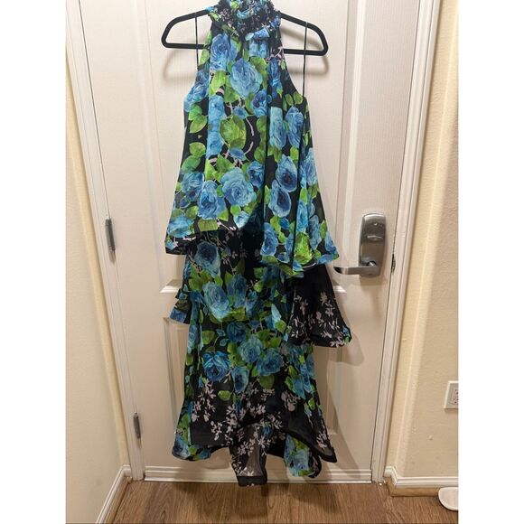 Elliatt Briony Halter Tiered High-Low Maxi Dress Wedding Bridal Party size S NWT - Picture 8 of 8